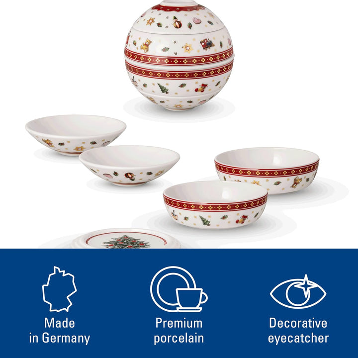 Villeroy & Boch – Toy's Delight La Petite Boule, Geschirrset Porzellan, Weihnachtsgeschirr, Schalens