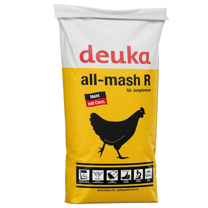 deuka All-mash R 25 kg Mehl | Aufzuchtfutter für Junghennen | ab der 8. Lebenswoche | Junghennenfutt