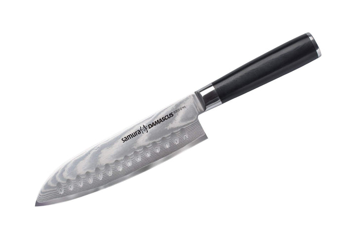 Samura Damasco Coltello da cucina giapponese professionale Santoku 180mm / 7"Manico G-10 Durezza 61