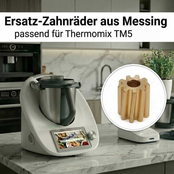 Ritzel Zahnrad Messing für Thermomix TM5 Motor Verriegelung | Ersetzt Defektes Kunststoffzahnrad,Beh