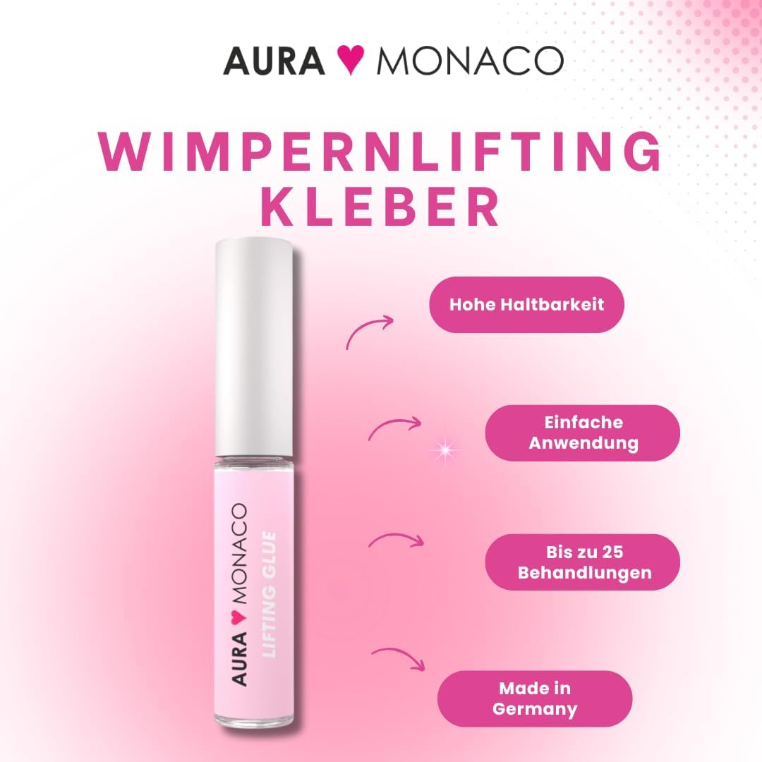 AURA Monaco | Premium Wimpernlifting Kleber – Lash Lift Glue – Lash Lift Kleber für Silikonpads & Na