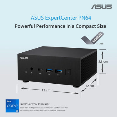 ASUS ExpertCenter PN64-S3032MD Mini PC (Intel Core i3-1220P Prozessor, Intel UHD Grafik, 8GB DDR5 RA