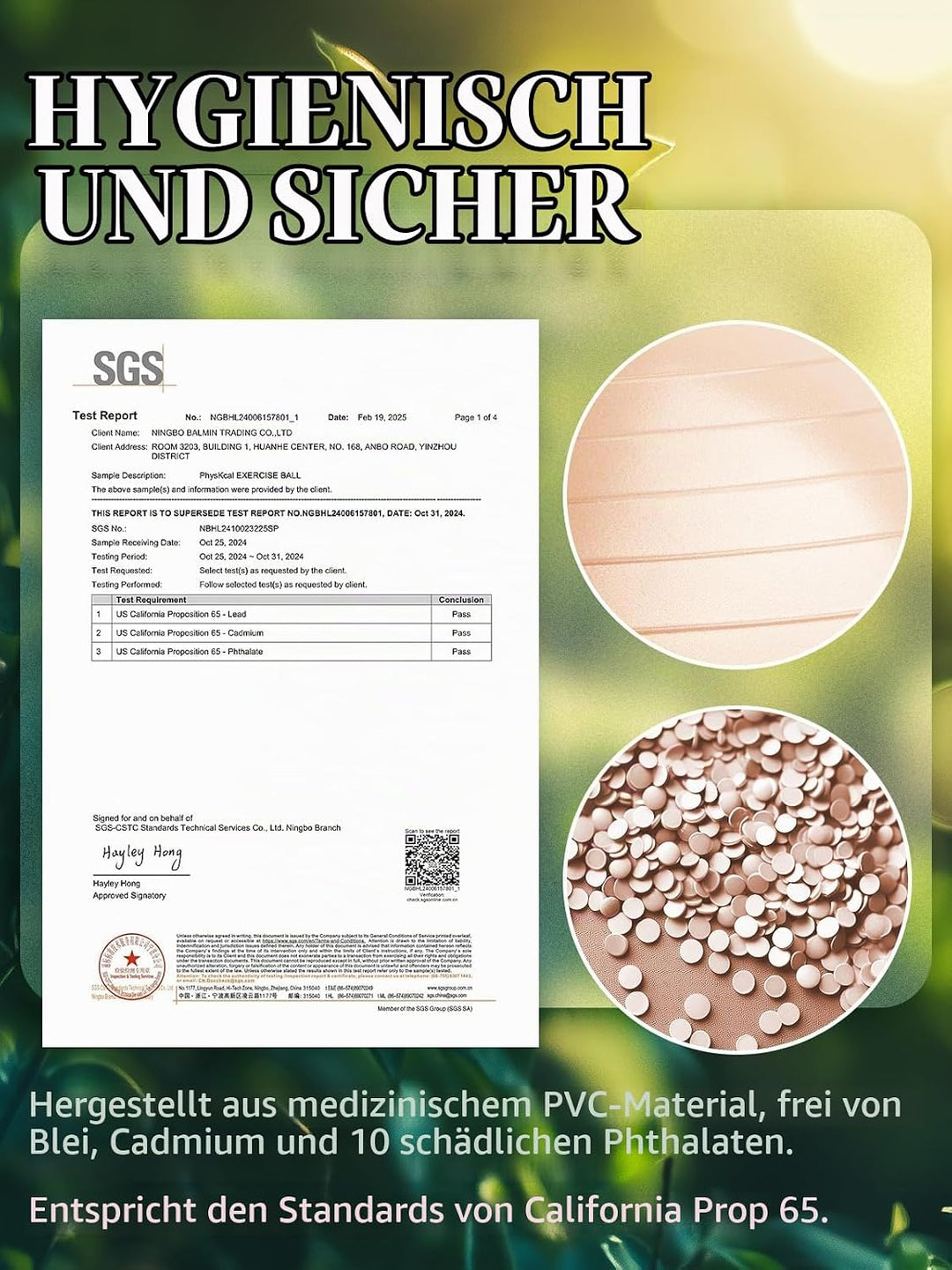 PhysKcal Gymnastikball und 23 cm Pilatesball Set, Anti Burst Gymnastikball, Anti-Rutsch-Sitzball, Ba