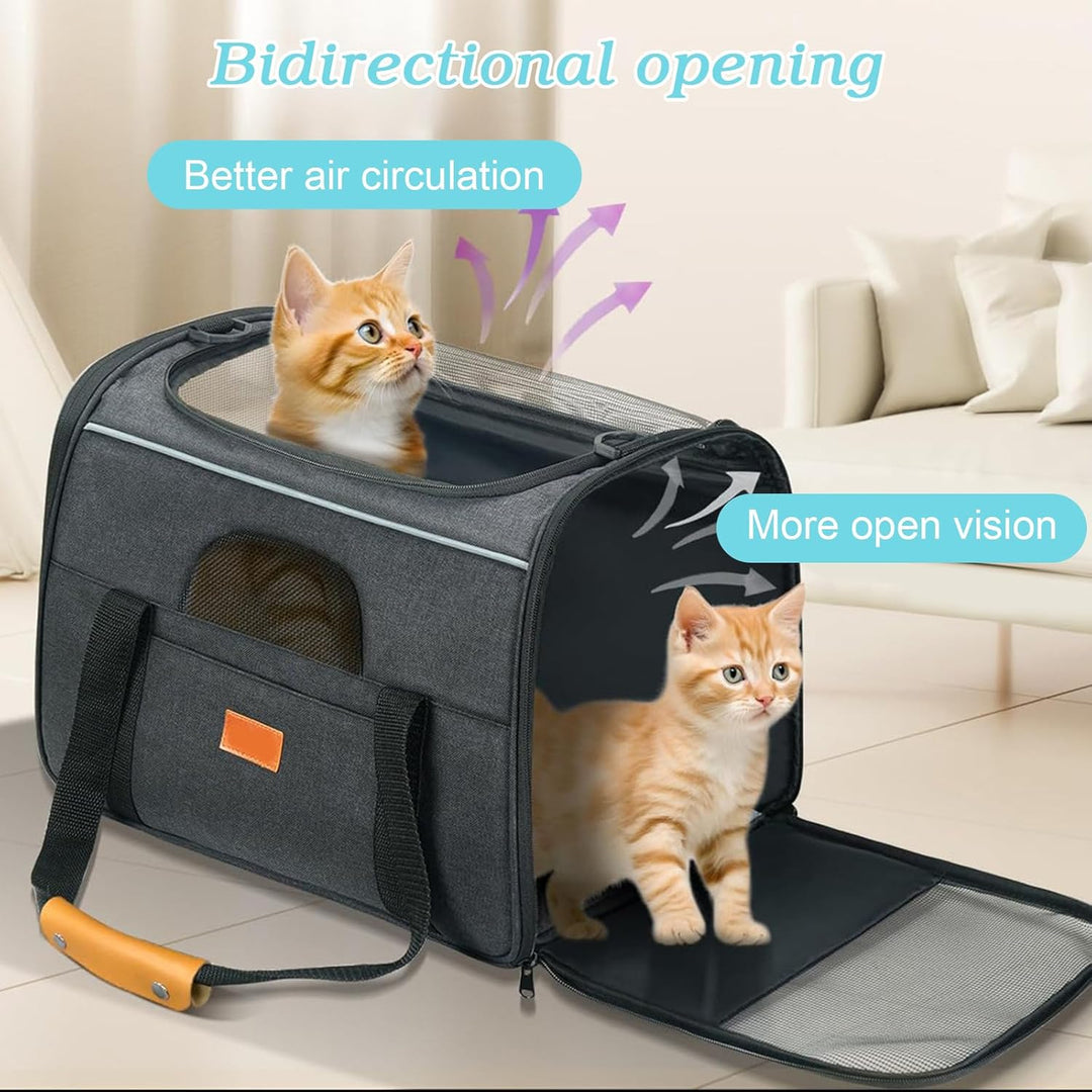Transporttasche Für Katze Hund, Katzentransportbox Bis 6.8 Kg, Hundetransportbox 45x35x32cm, Hundetr