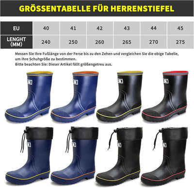 Foinledr Gummistiefel Herren Halbhoch Regenstiefel Gumischtifel Herren Wasserdicht Rain Boots Garten