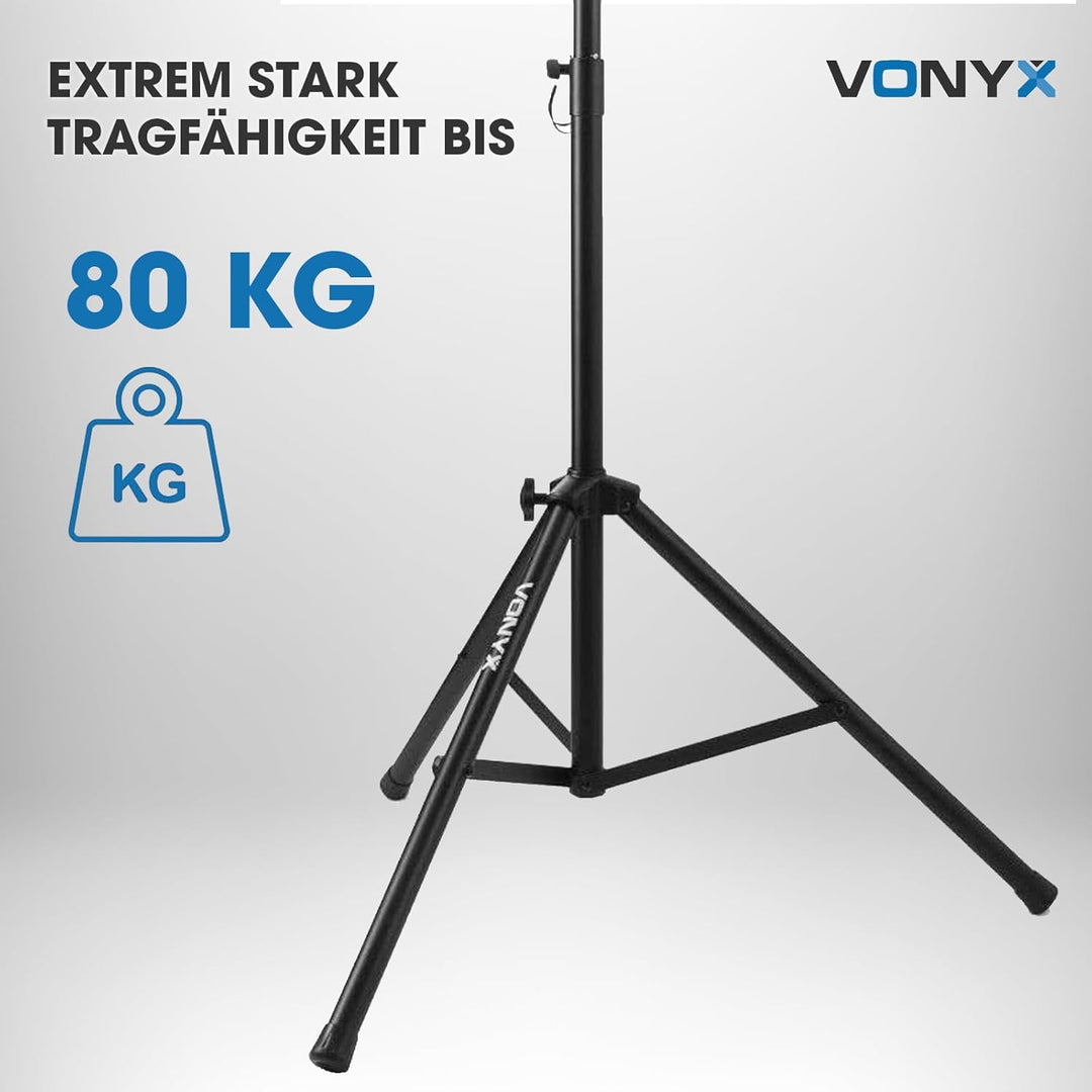 Vonyx Pro Lautsprecherständer (max. Last 80 kg) - Schwarz