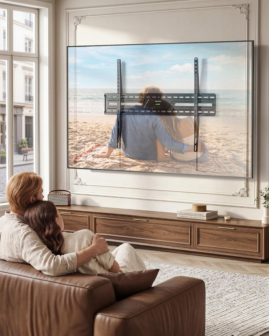 monTEK Ultradünn TV Wandhalterung für 50-100 Zoll LCD/LED/Plasma Fernseher Flach&amp;Curved, TV Halterun
