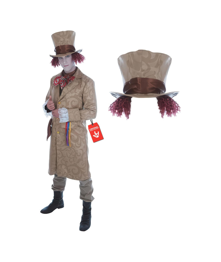 Fun Shack Kostüm Mad Hatter für Herren, Perfekt für Karneval und Fasching, Inklusive Hut und Accesso