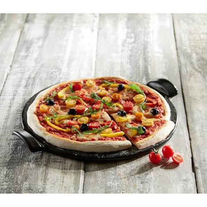 Pizzasteen glad Ø370mm Interhal 7514-79 Fusain glatt, glatt