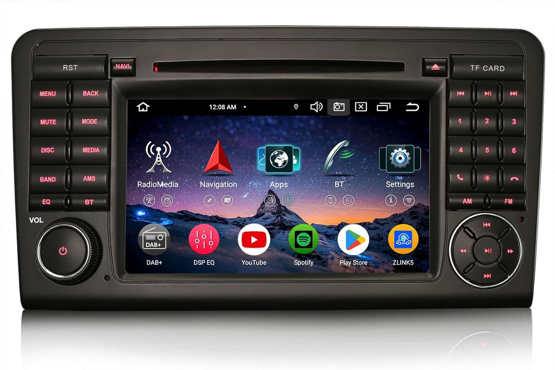 Erisin 8-Kern 4GB+64GB 7 Zoll Android 16 Autoradio GPS Navigation Für Mercedes ML-Klasse W164 GL-Kla