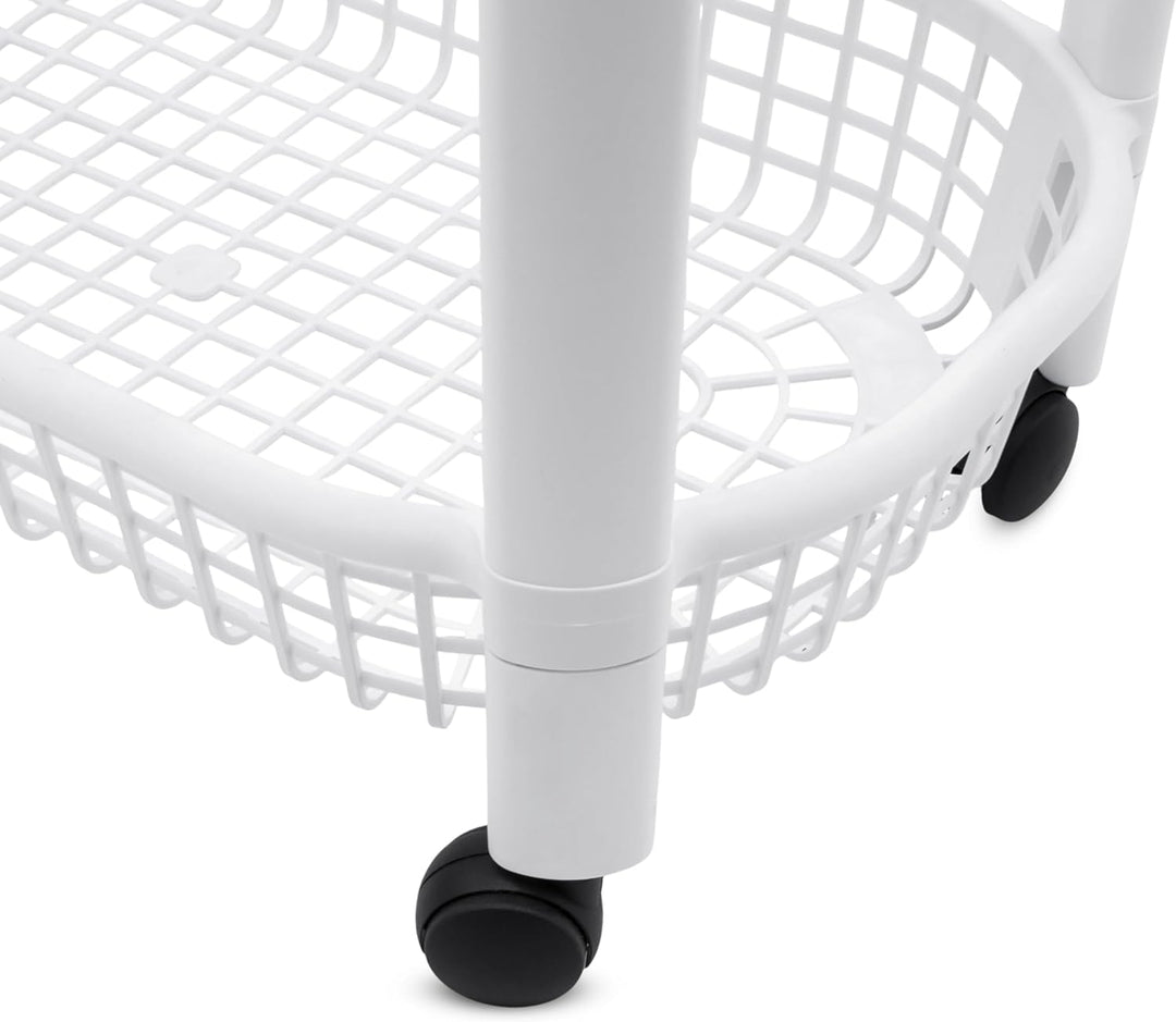 Spetebo Küchenwagen auf Rollen mit 4 Korb Ablagen 79 x 46 cm Made in EU - weiss - Kunststoff Rollwag