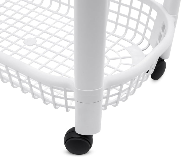 Spetebo Küchenwagen auf Rollen mit 4 Korb Ablagen 79 x 46 cm Made in EU - weiss - Kunststoff Rollwag