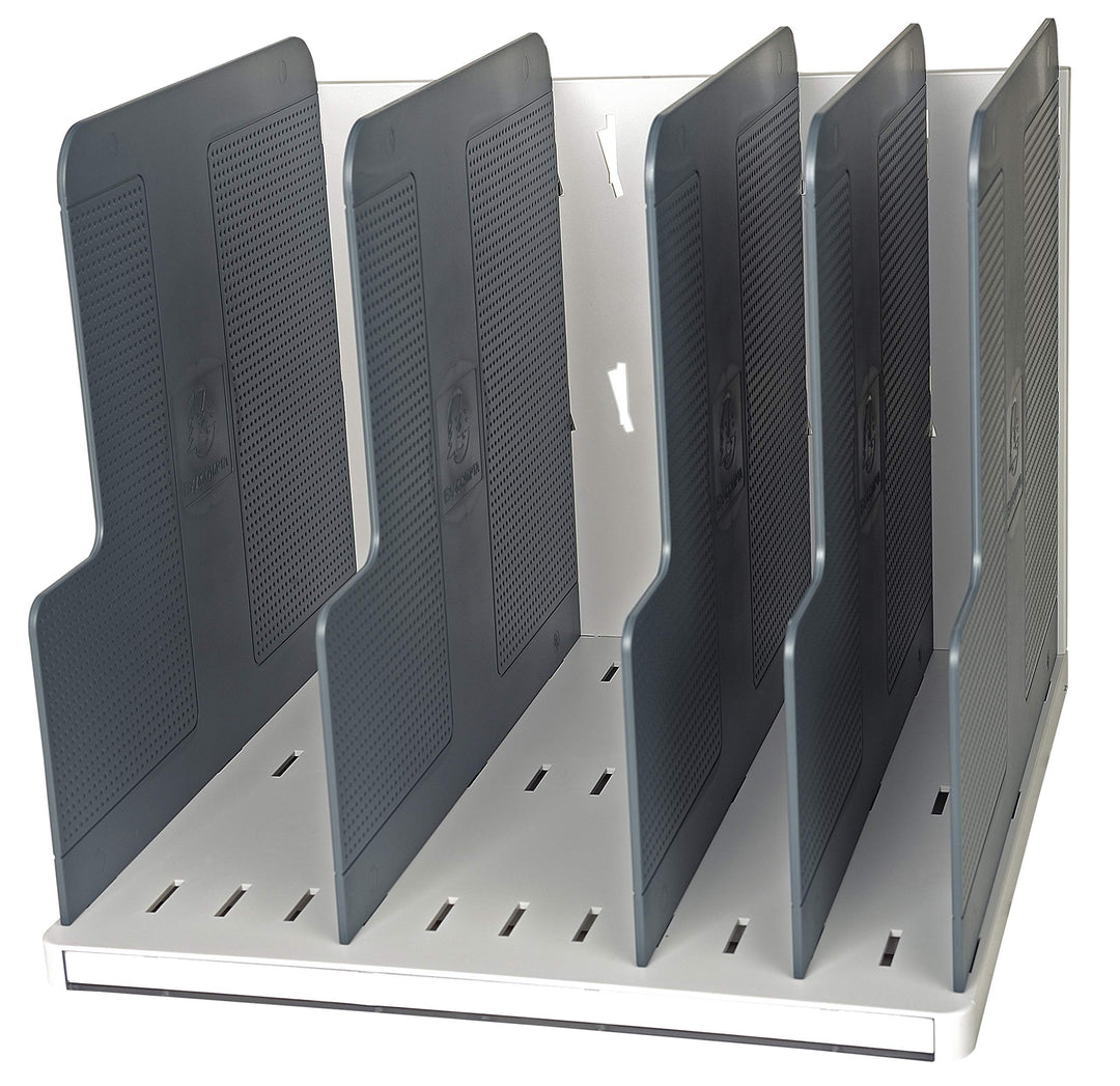 Exacompta 390740D Ablagesystem Modulotop - vertikal sorter mit 5 trennplatten Classic, lichtgrau/mau
