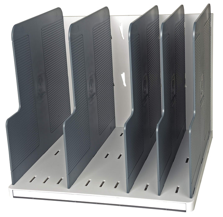 Exacompta 390740D Ablagesystem Modulotop - vertikal sorter mit 5 trennplatten Classic, lichtgrau/mau
