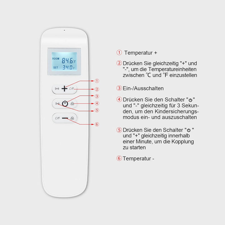 Infrarotheizung mit Thermostat 900 Watt - App Fernbedienung Steuerung - Infrarot Wandheizung - Elekt
