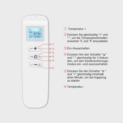 Infrarotheizung mit Thermostat - App Fernbedienung Steuerung - Infrarot Wandheizung - Elektroheizung