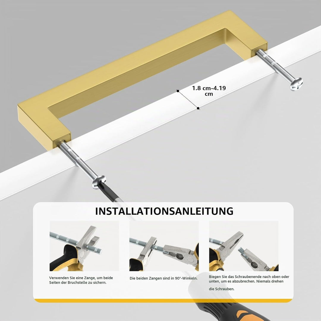 goldenwarm 5 Stück Schrankgriffe Gold Möbelgriffe 96mm Lochabstand Goldene Griffe Küchenschrank Grif