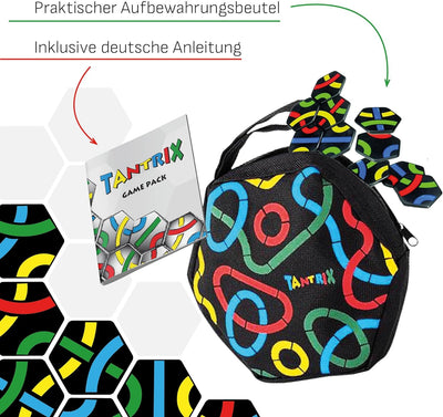 Tantrix 53001 Game Pack Strategiespiel und Puzzle, Schwarze Spielsteine Single, Single