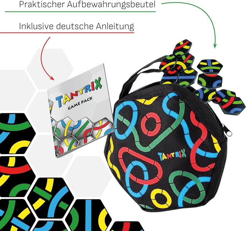 Tantrix 53001 Game Pack Strategiespiel und Puzzle, Schwarze Spielsteine Single, Single