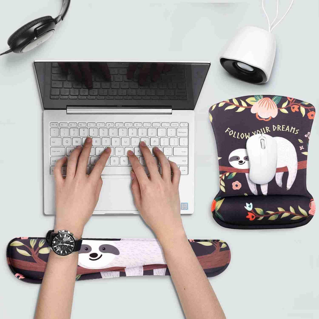 AOKSUNOVA Ergonomisch Mauspad mit Gelkissen Mouse pad &amp; Tastatur Handgelenkstütze Handgelenkauflage