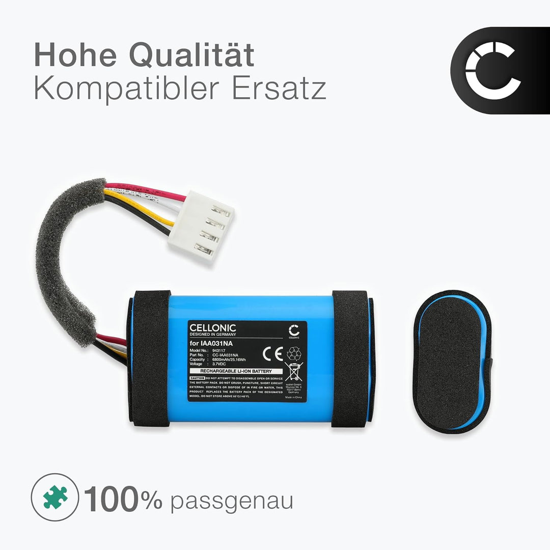 CELLONIC, Lautsprecherakku kompatibel mit Harman Kardon Citation 200 (6800mAh, 3.7V) Ersatzakku IAA0