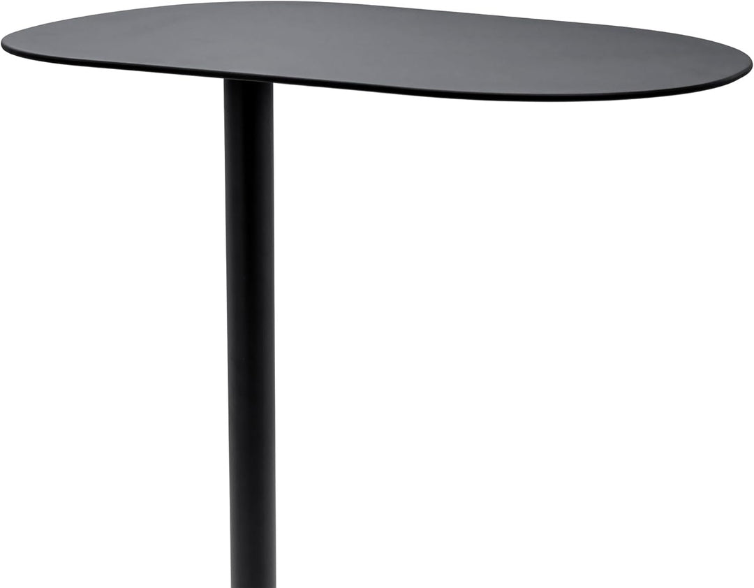 Spetebo Metall Beistelltisch oval schwarz matt - 35 x 25 cm - Couchtisch im Bistrotisch Design - Woh