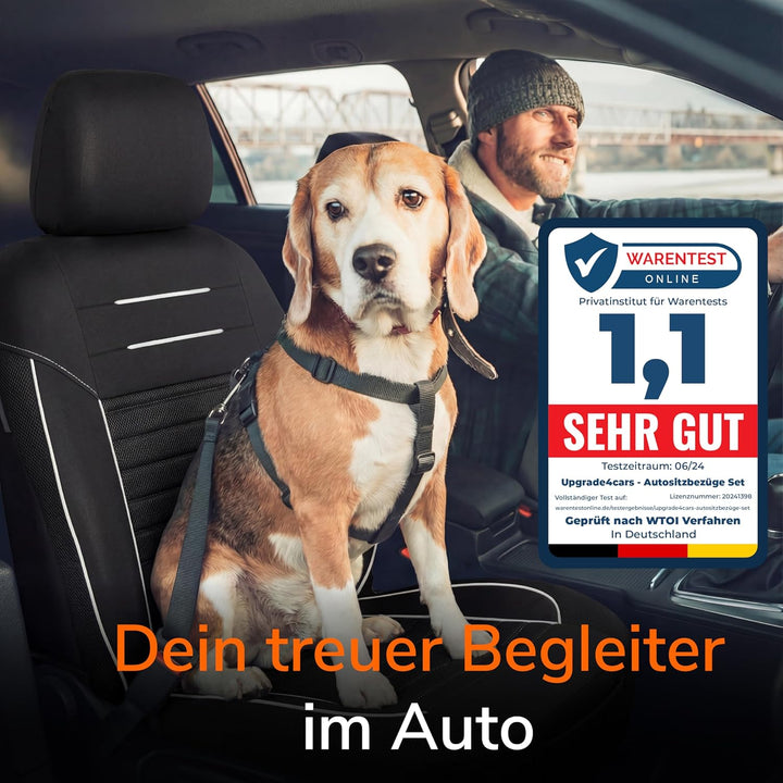 Upgrade4cars Autositzbezüge Set für die Vordersitze Version 2026 | Auto-Schonbezüge Universal in Wei