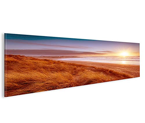 islandburner Bild Bilder auf Leinwand Dünen Nordsee Sonnenuntergang Panorama XXL Poster Leinwandbild
