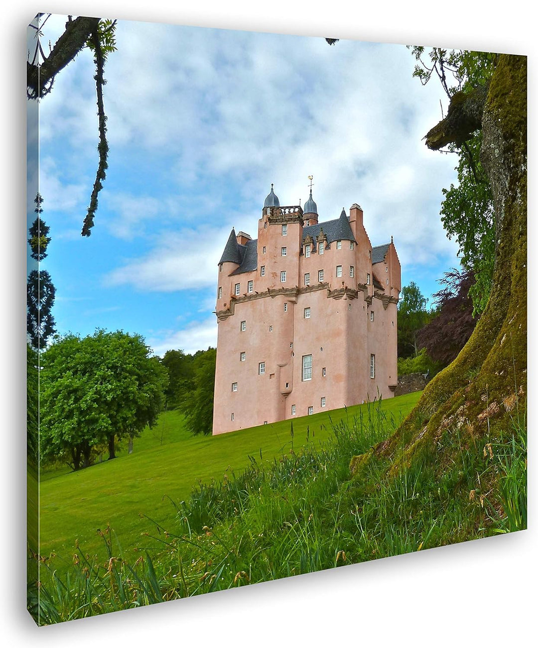 deyoli Festung in Schottland Format: 70x70 als Leinwandbild, Motiv fertig gerahmt auf Echtholzrahmen