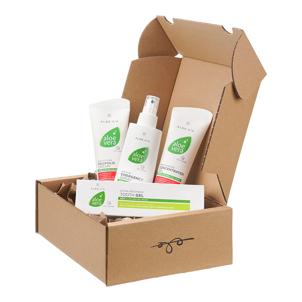 Genussleben Box mit LR Aloe Vera Concentrat Gel 100ml, Emergency Spray 150ml, Propolis Creme 100ml u