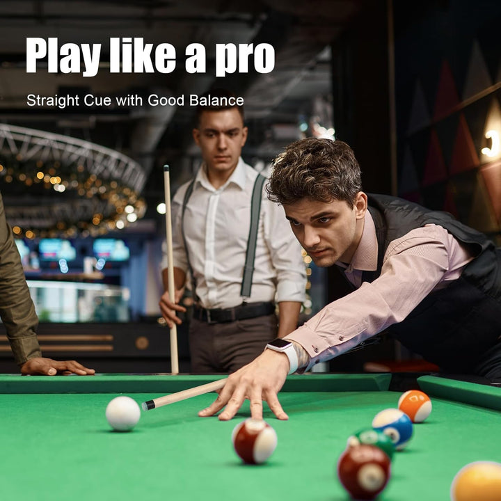 Pool Queue, 58 Zoll Billard Queue Hardwood Pool Cue 13mm Spitzen für Professionelle Billardspieler,