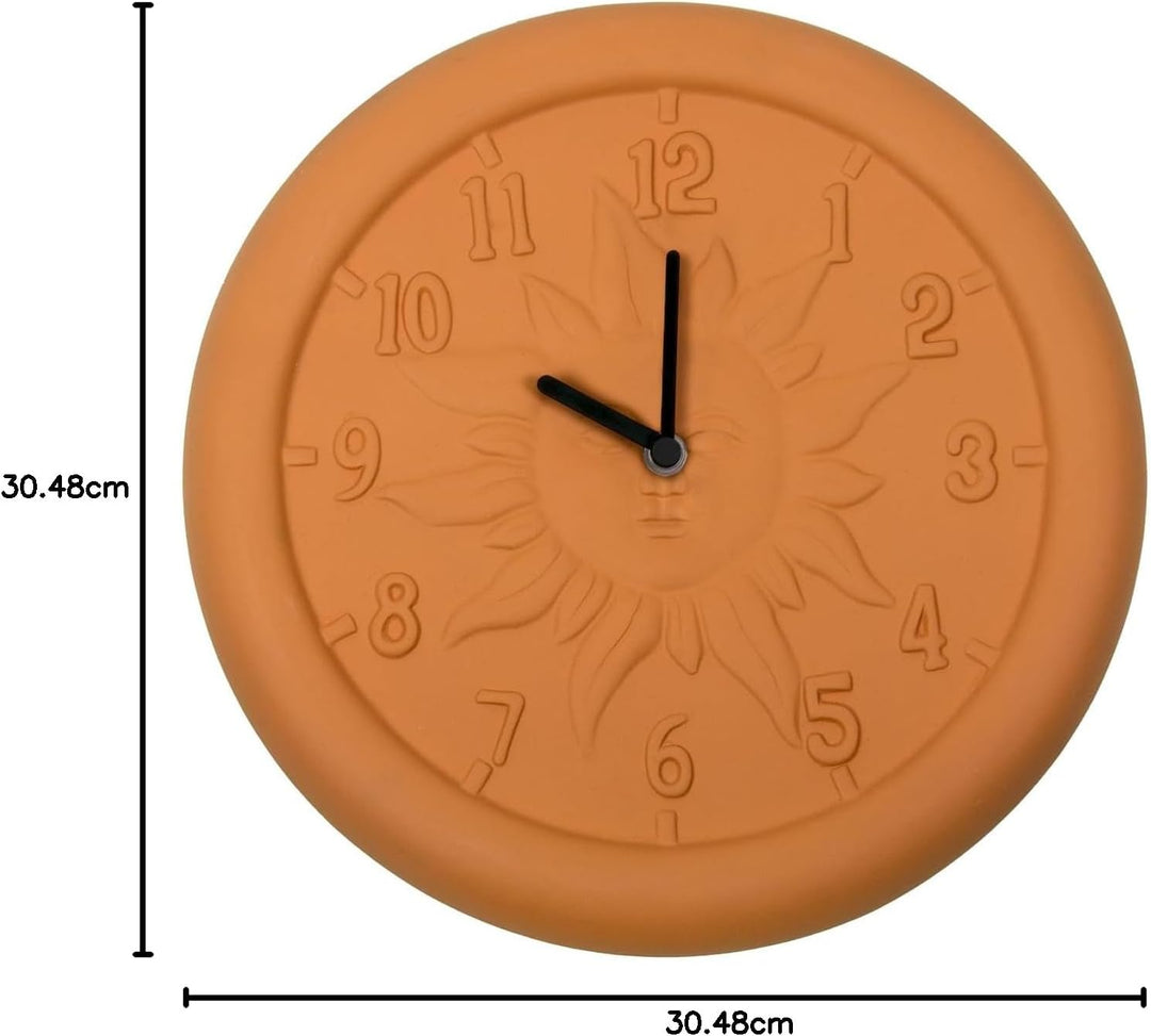 Poolmaster 52550 Terra Cotta Uhr für Innen- und Aussenbereich, 30,5 cm Mehrfarbig