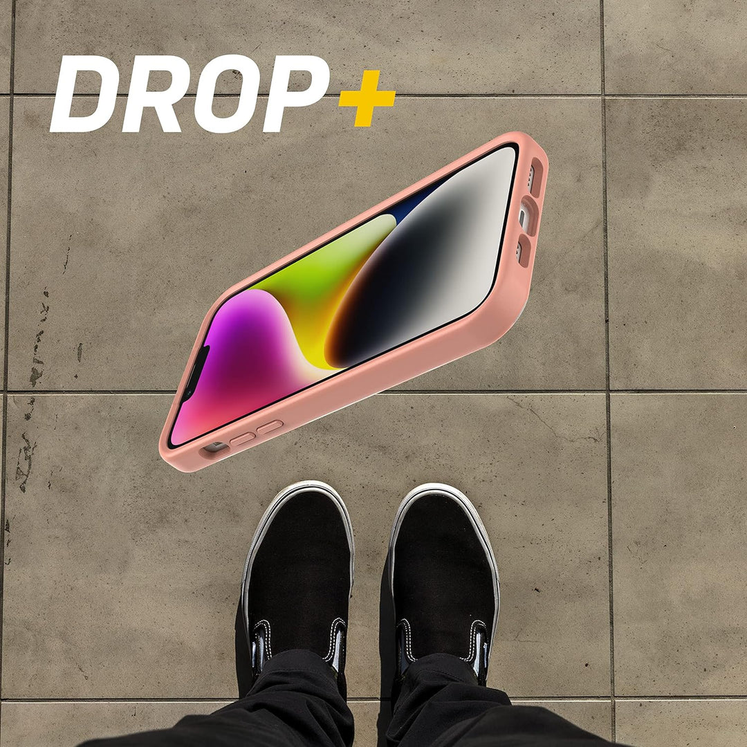 OtterBox Schutzhülle für iPhone 14 Plus (nur) OtterGrip Symmetry Serie – Pfirsiche (orange), integri