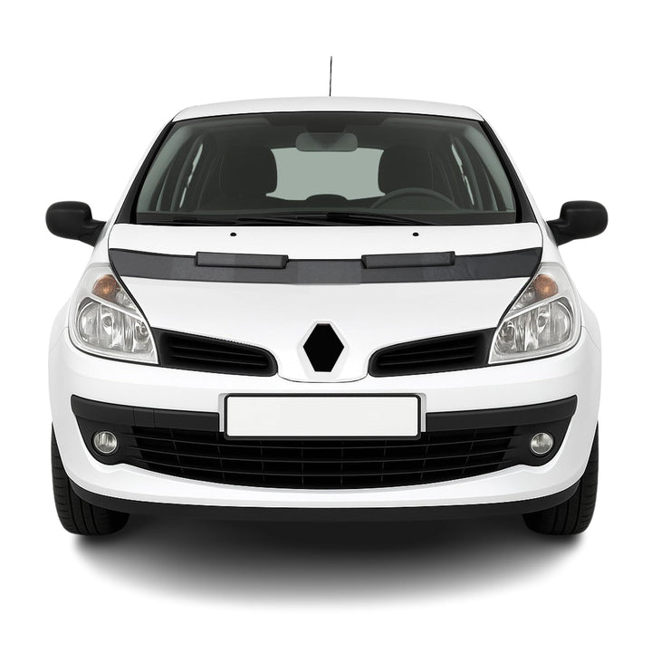Haubenbra Steinschlagschutzmaske kompatibel mit Renault Clio 2006-2010 Schwarz-Grau kariert