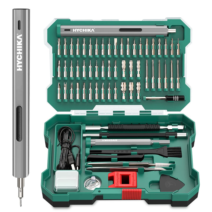 HYCHIKA Elektrischer Precision Schraubendreher Feinmechaniker Set, 67 in 1 Mini Feinmechaniker Werkz