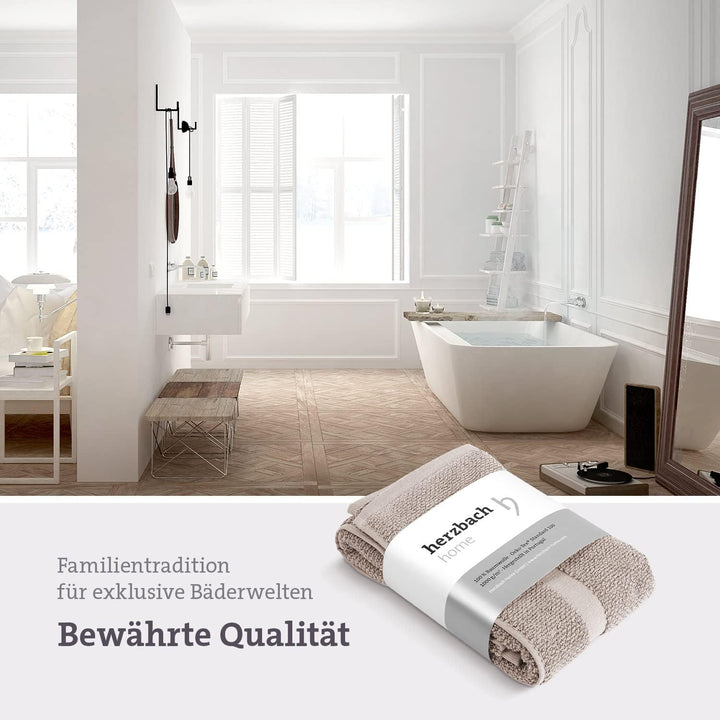 herzbach home Badvorleger Set 100% Baumwolle | Duschvorleger | 1.000 g/m² | Saugfähig | Waschbar (Sa
