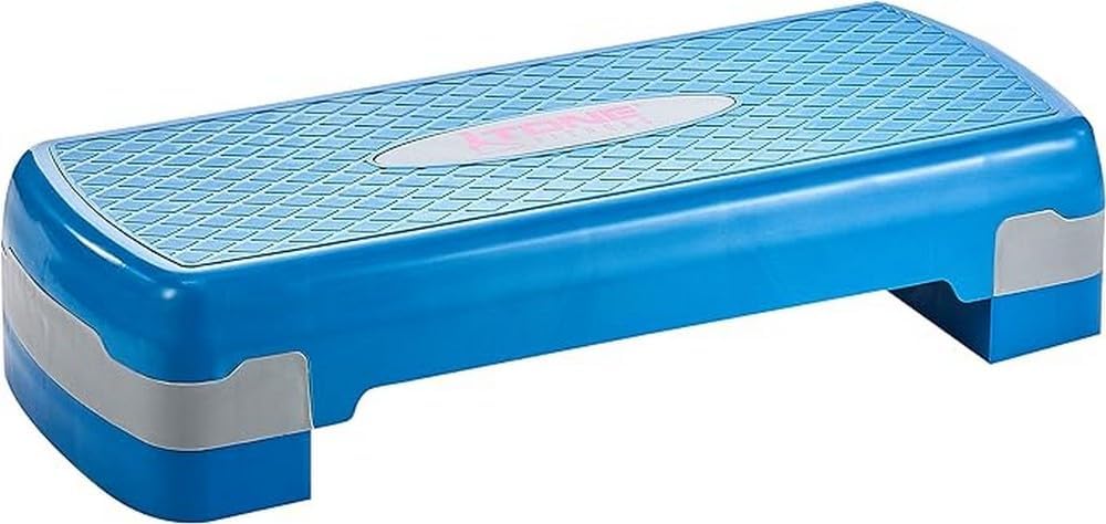 Tone Fitness Aerobic Stufenplattform | Übungsschritt | volle und kompakte Grössen blau