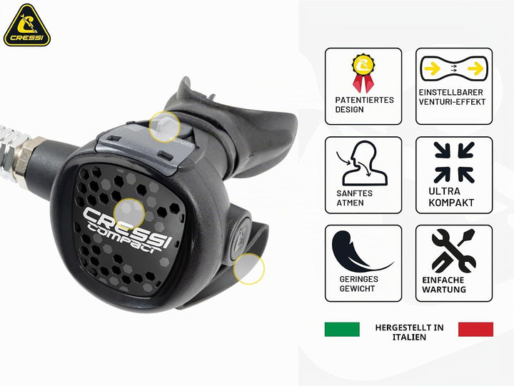 Cressi Octopusse AC2 Compact + Octopus Xs Single INT, Single INT
