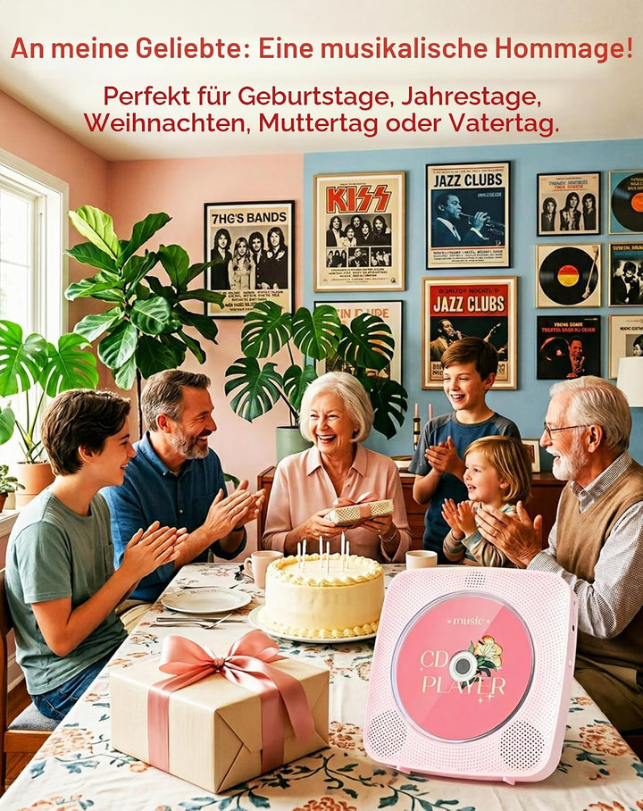 CD Player Tragbar Bluetooth Radio mit CD-Player mit Lautsprecher Unterstützung USB &amp; AUX-Wiedergabe