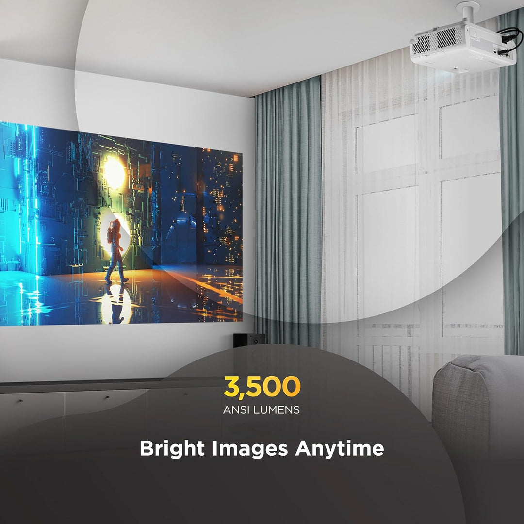 ViewSonic LX720-4K Echter 4K Beamer mit Integriertem Google TV, 3500 ANSI Lumen, HDR & HLG, 1.3X Opt