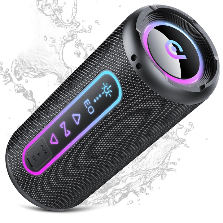 Bluetooth Lautsprecher mit Licht, 25W Musikbox Bluetooth 5.4 mit Dualen Bass-Treibern, 24H Akku Boxe