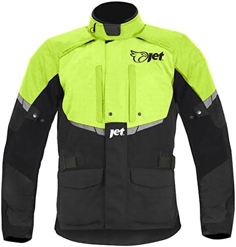 Jet Motorradjacke Herren Mit Protektoren Textil Wasserdicht Winddicht Tourer Fluro L, Fluro L