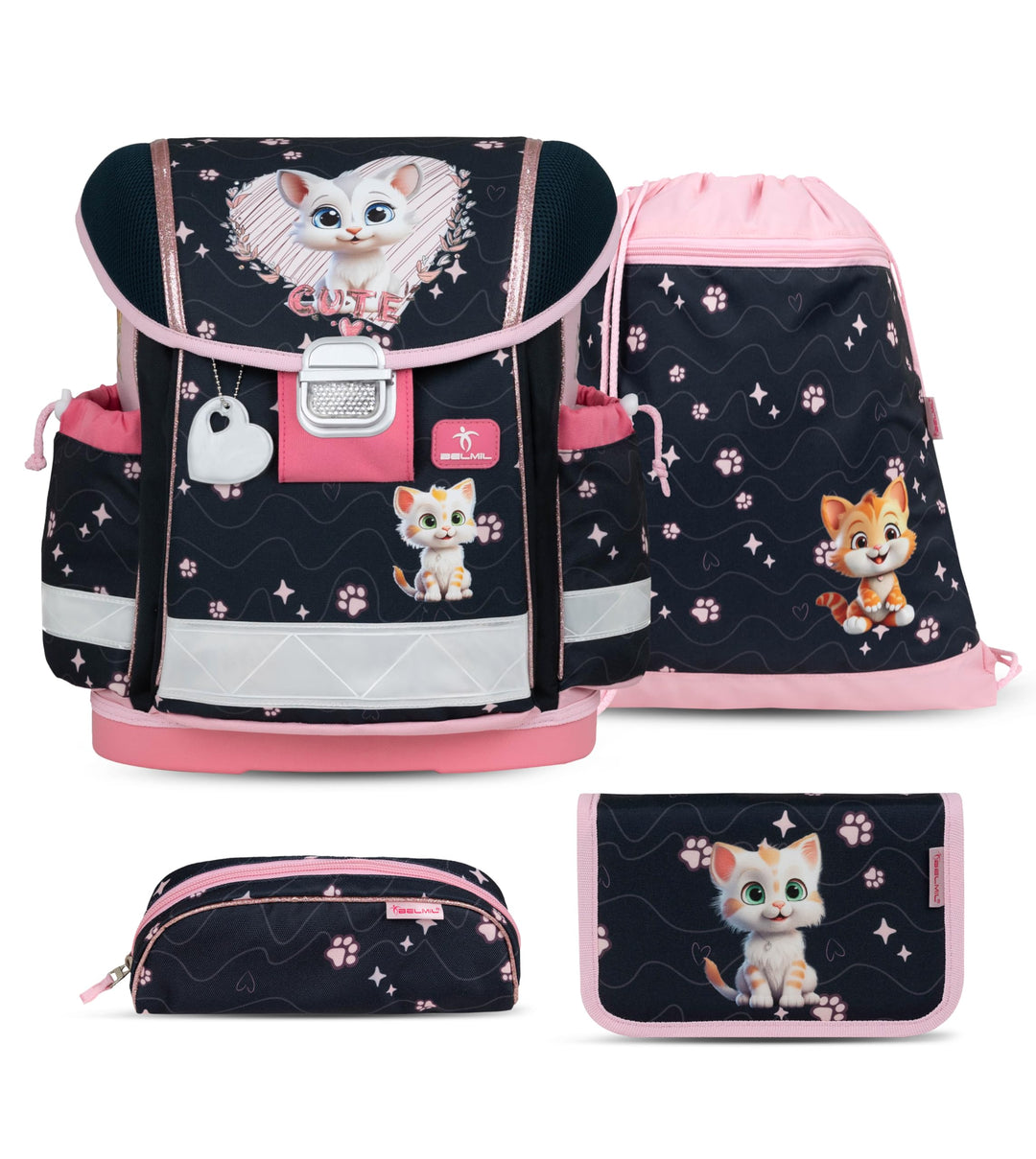 Belmil Classy Schulranzen Set 4 - teilig (403-13/AG/S) Cute Kitten 2
