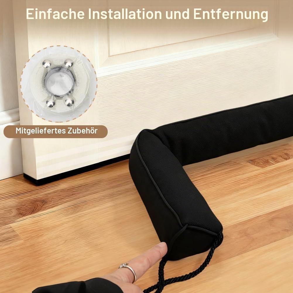 Schwerer Türzugstopper, 92 cm Zugluftstopper für Fenster und Türen Windstopper Kältestopper Stopper