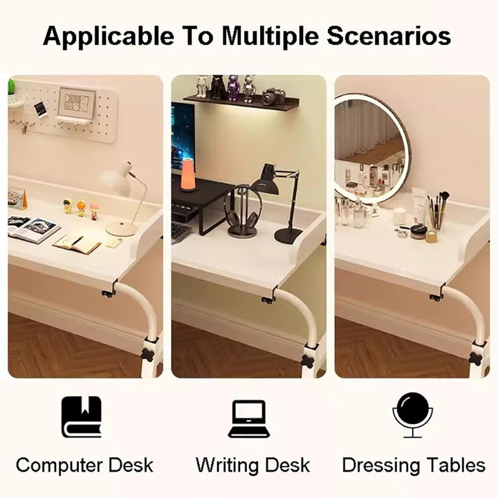 GXQFC Über-Betttisch auf 4 Rollen, Mobiler Schreibtisch Pflegetisch Höhenverstellbar 65-95CM/Breiten