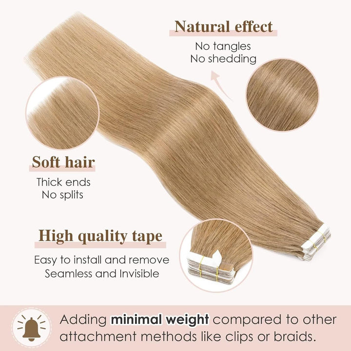 TESS Tape Extensions Echthaar Blond 40 Stück 45 cm Haarverlängerungen Remy Human Hair günstig 100 g
