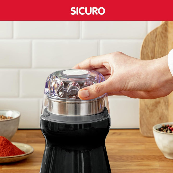 Moulinex ar110830 Universalmühle, für Kaffee/Gewürze/Nüsse, Schwarz, für alle Arten von