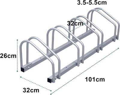 Jopassy 2x Fahrradständer,Fahrradständer Bodenparker für 4 Fahrräder von 35-55 mm Stellplatz,Fahrrad