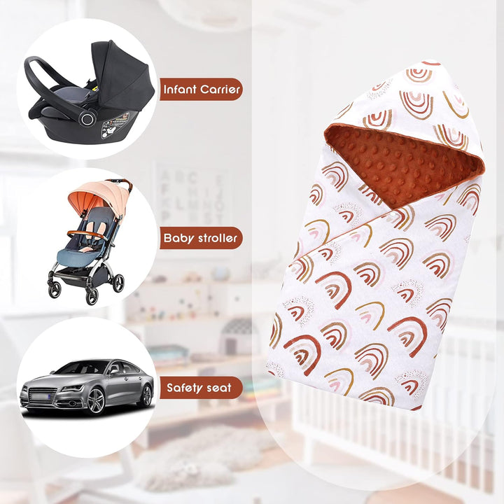 Miracle Baby Einschlagdecke Babyschale Winter Universal Kuscheldecke 90x90cm für Buggy Kinderwagen (