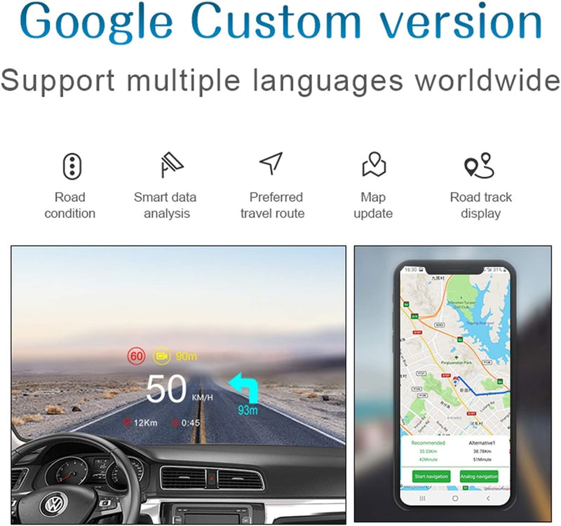 Head up Display, Fydun Auto-OBD2 + Navigationssystem HUD Head-up-Display Digitaler Autogeschwindigke